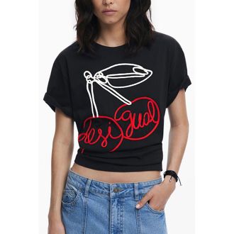 Desigual Zwarte Katoenen Dames T-shirt