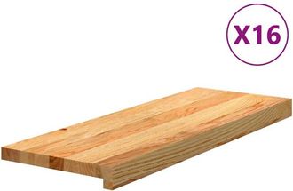 vidaXL Vidaxl - Pelda&ntilde;os De Escalera 16 Uds Madera Maciza Roble Marr&oacute;n Claro
