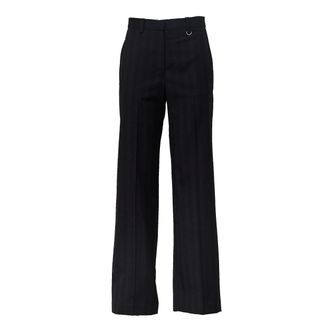 Isabel Marant Pleated Virgin Wool Trousers With Tapered Silhouette And Silver Buckle Detail
