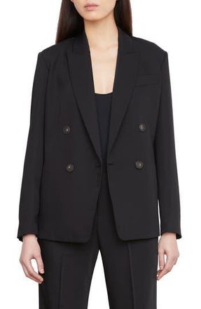 Vince Double Breasted Crepe Blazer in Black at Nordstrom Rack, Size 10