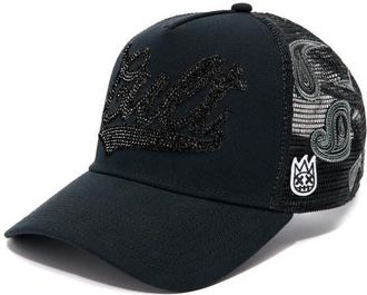 Cult of Individuality Paisley Crystal Logo Trucker Hat in Black at Nordstrom