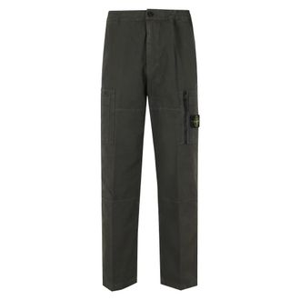 Stone Island Cotton Ripstop Cargo Broek - Heren - Straight fit broeken - Grijs - W31 - Katoen - Broeken