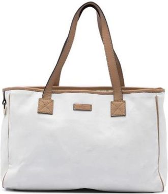 Gucci Pre-owned Tote Bags, female, White, Size: ONE SIZE Pre-owned Vintage Canvas Tote