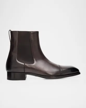Tom Ford Men & apos;s Burnished Leather Chelsea Boots