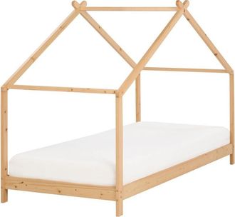 Beliani Beliani - Cama Infantil Con Dosel Y Somier De Madera De Pino Clara 90 X 200 Cm Orlu
