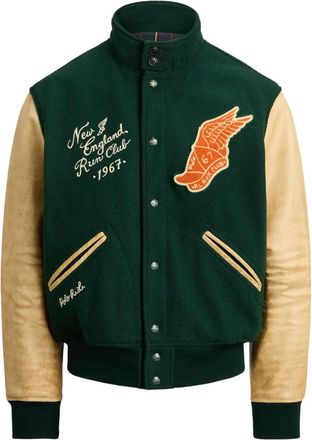 Polo Ralph Lauren Bomber con maniche in pelle - Verde