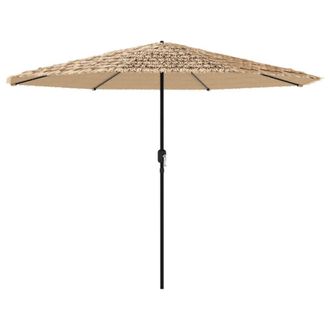 vidaXL Sombrilla De Jard&iacute;n Con Leds Poste Acero Marr&oacute;n 324x324x247 Cm Vidaxl
