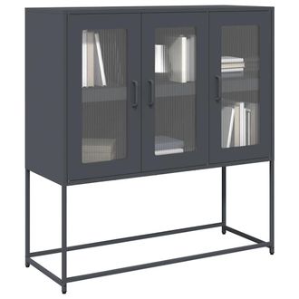 Berkfield Home Sideboard Anthracite 100.5x39x107 cm Cold-rolled Steel in Black
