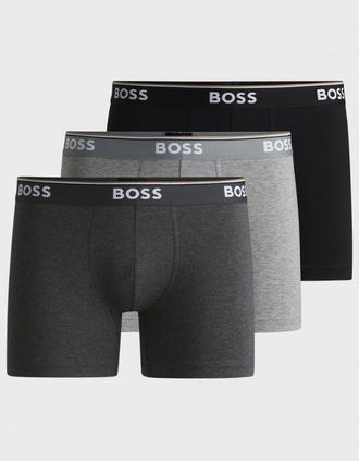 HUGO BOSS Mens BOSS Orange Power Three Pack Mens Stretch Cotton Boxer Briefs With Logos NOS - Open Miscellaneous 994 - Black - Size: 35/34/32