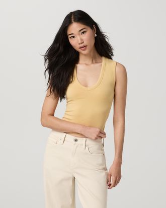 Vuori Clothing Everyday Cotton Stretch Tank Top | Butter | XS, Size Extra Small
