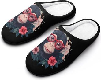 Generic Funny Monkey Womens Slippers Warm House Slippers Indoor House Shoes with Anti-Skid Rubber Sole