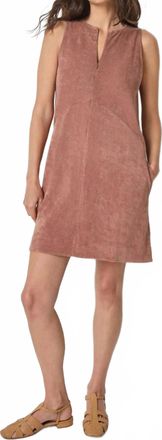 Lilla P Terry Zip Dress In Bark