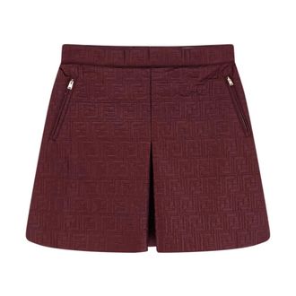 Fendi Rokken, Dames, Paars, S, Polyester, FF Quilting Mini Skirt