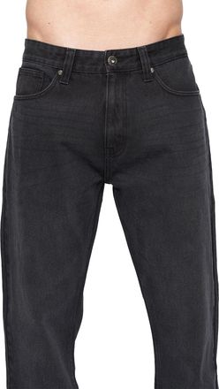 Crosshatch Heren Tillman Stone Wash Baggy Jeans (Zwart wassen)