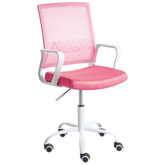 Beliani Silla De Oficina Moderna Con Altura Ajustable Giratoria Tapizado De Malla Rosa Ease