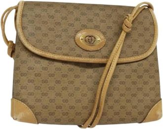 Gucci Pre-owned Leather gucci-bags - Dames - Vintage Schoudertas - Beige - ONE Size - Leer - Vintage