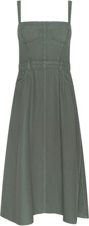 L'agence Jovie Bustier Sleeveless Midi Dress in Smokey Olive at Nordstrom, Size 14