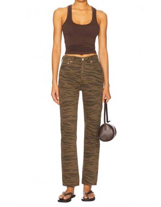 Citizens Of Humanity Blaine High Rise Straight Jean In Olivine Zebra