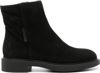 Gianvito Rossi Zwarte Shearling Gevoerde Su&egrave;de Enkellaarzen - Dames - Enkellaarsjes - Zwart - 41 EU - Su&egrave;de - Schoenen