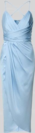 Vera Mont Cocktailkleid aus Satin in Wickel-Optik in Hellblau, Gr&ouml;&szlig;e 36