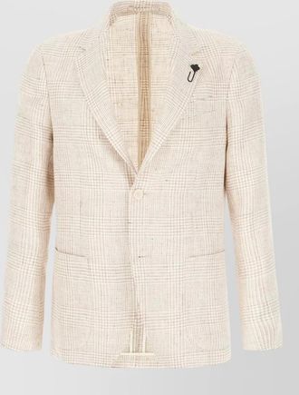 Lardini jacket and vest check pattern notch lapel