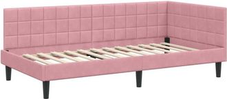 vidaXL Estructura De Cama En Esquina Rosa 90 Cm X 190 Cm Terciopelo Vidaxl