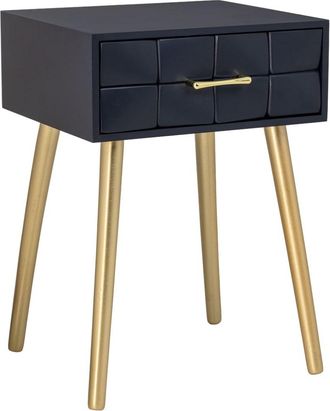 Wanderlust Deco Mesita de noche de madera negra 44x38x63h cm