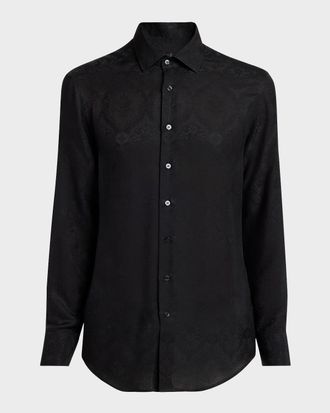 Etro Mens Floral Silk Sport Shirt