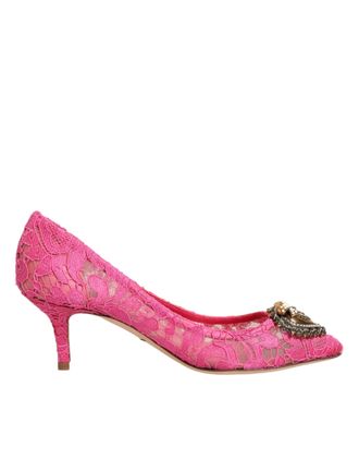 Dolce & Gabbana Pink Taormina Lace DEVOTION Pumps Womens Shoes