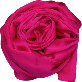 World of Shawls Elegant Large SILK SATIN Shawl/Scarf/Wrap/Throw Wedding, Bridal, Bridesmaid, Cover Up (Cerise)