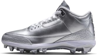 Nike Jordan Mens Jordan 3 Mid TD Football Cleats in Grey | FZ8626-002
