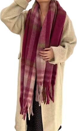 Generic Large Chunky Scarf Oversized Fluffy Scarves Blanket Big Wool Thick Winter Warm Comfort