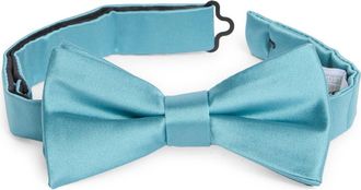 Nordstrom Rack Satin Solid Bow Tie in Teal at Nordstrom Rack