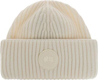 Canada Goose Wool Beanie With Logo Patch - unisex - Accessoires - Beige - Maat: ONE Size Wol
