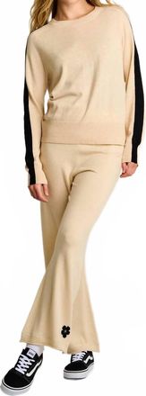 Lisa Todd Stripefull Crewneck Pullover In Oat