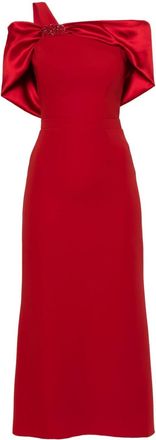 Cristallini Ophelia satin midi dress - women - Acetate/Spandex/Elastane/Polyamide/Polyester - L - Red