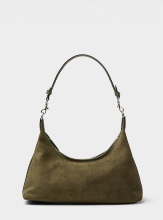 Simons Womens Velvety faux-suede shoulder bag