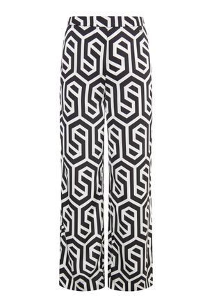 Dreimaster Dreimaster Stof broek Dames zwart en wit