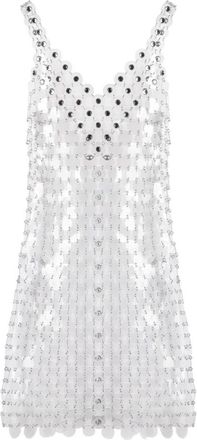 Paco Rabanne Transparante Circle Disc Minidress - Dames - Feestkleedjes - Wit - S - Kleedjes