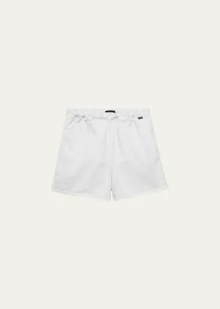 Prada Mens Cotton Twill Stretch Swim Trunks