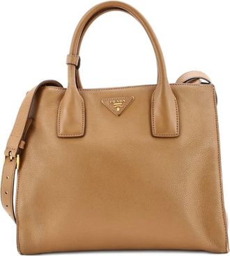 Prada Convertible Shopping Vitello Daino Medium tote bag - Beige