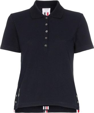 Thom Browne Navy Blue Rwb Cotton Polo Shirt