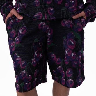 Burberry Cherry Embroidered Cotton Silk Shorts, Size X-Small