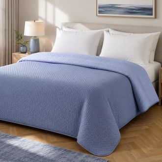 KASANOVA Trapuntino matrimoniale microfibra double face blu