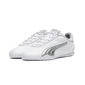 Puma Sneaker PUMA CATCH SOLEIL METALLIC WHISPER, Damen, Gr. 37,5, puma wei&szlig;, puma silber, unifarben, Schuhe Sneaker, Design auf den Spuren des Puma Speedca