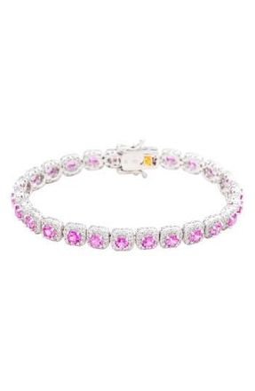 Suzy Levian Sapphire Tennis Bracelet in Pink at Nordstrom Rack