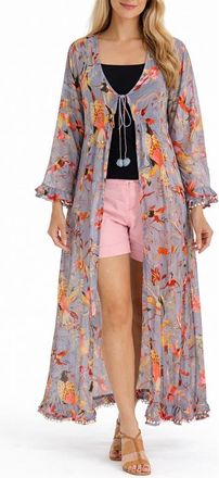 Ranee&rsquo;s Bird Print Cotton Cover-Up in Gray at Nordstrom Rack, Size Small/medium