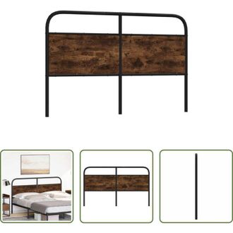 vidaXL Testiera letto in legno - Testiera di Ricambio Rovere Fumo 160 cm in Acciaio e Legno Multistrato