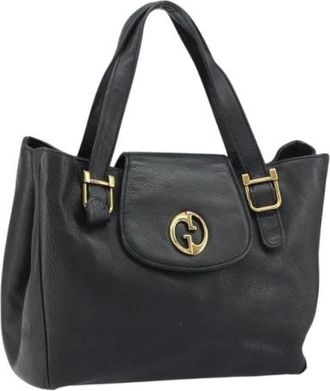 Gucci Pre-owned Handbags, female, Black, Size: ONE SIZE Pre-owned Leather Handbag