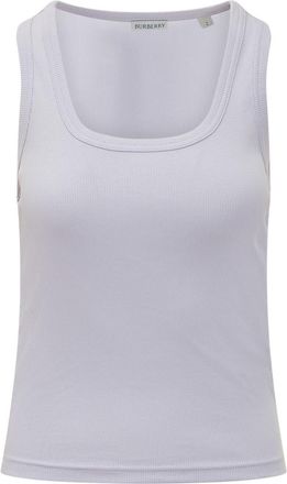 Burberry White Knitted Scoop Neck Top